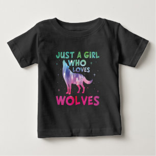 Camiseta De Bebé Sólo Una Chica Que Ama Lobos Acuarela