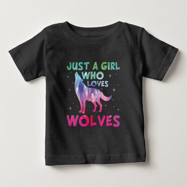 Camiseta De Bebé Solo Una Chica Que Ama Lobos Acuarela (Anverso)