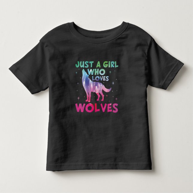 Camiseta De Bebé Sólo Una Chica Que Ama Lobos Acuarela (Anverso)