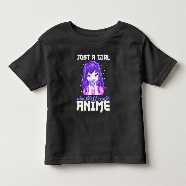Camiseta De Bebé Sólo Una Chica Que Realmente Ama El Anime en Púrpu (Anverso)