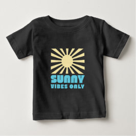 Camiseta De Bebé Sólo Vibes Sunny - Gráfico Retro Sunshine Negrita