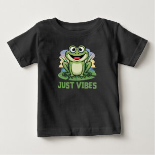 Camiseta De Bebé Solo Vibraciones Rana Niños