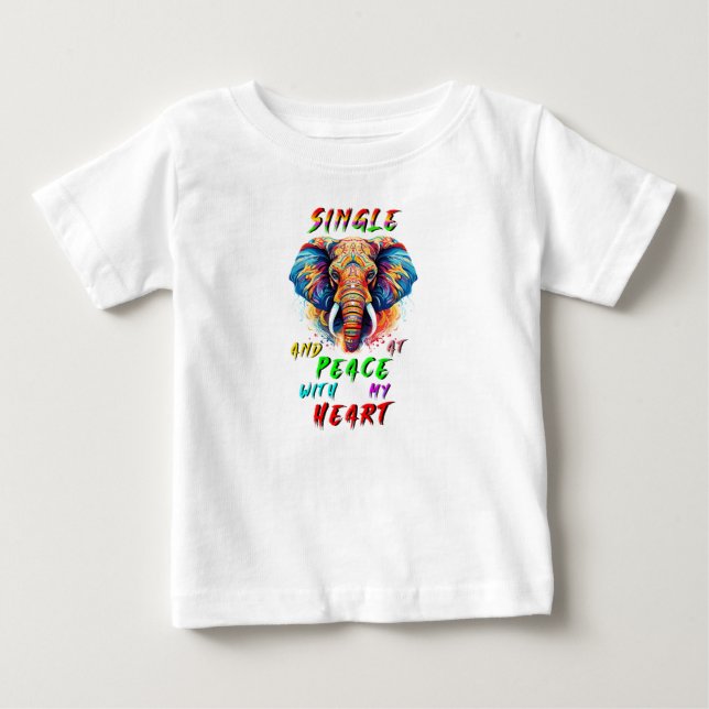 Camiseta De Bebé Soltera y en paz con mi corazón (Anverso)