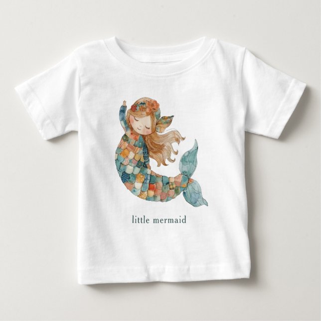 Camiseta De Bebé Sombras de sirena azul (Anverso)