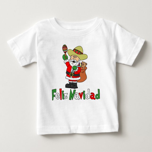 Camiseta De Bebé Sombrero Maracas de Santa del dibujo animado de (Anverso)