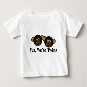 Camiseta De Bebé Somos gemelos 2 niños monos