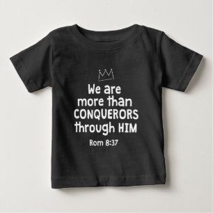 CAMISETA DE BEBÉ SOMOS MÁS QUE VENCEDORES POR MEDIO DE ÉL ROM 8 37