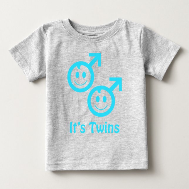 Camiseta De Bebé Son chicos gemelos (Anverso)