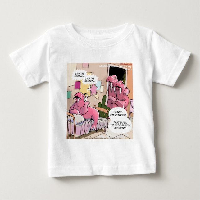 Camiseta De Bebé Sonriendo a Walrus preocupados padres divertidos (Anverso)