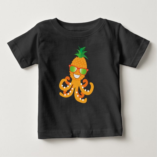 CAMISETA DE BEBÉ SONRIENTE DIVERTIDO PINEAPPLE TROPICAL EXÓTICO OCT (Anverso)