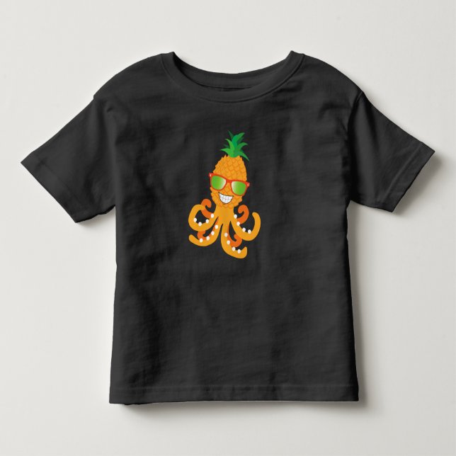 CAMISETA DE BEBÉ SONRIENTE DIVERTIDO PINEAPPLE TROPICAL EXÓTICO OCT (Anverso)