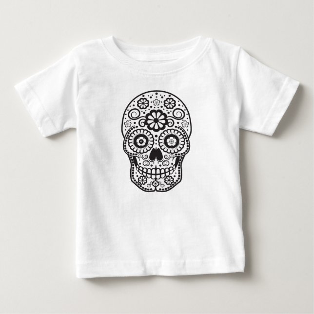 Camiseta De Bebé Sonriente Sugar Skull (Anverso)