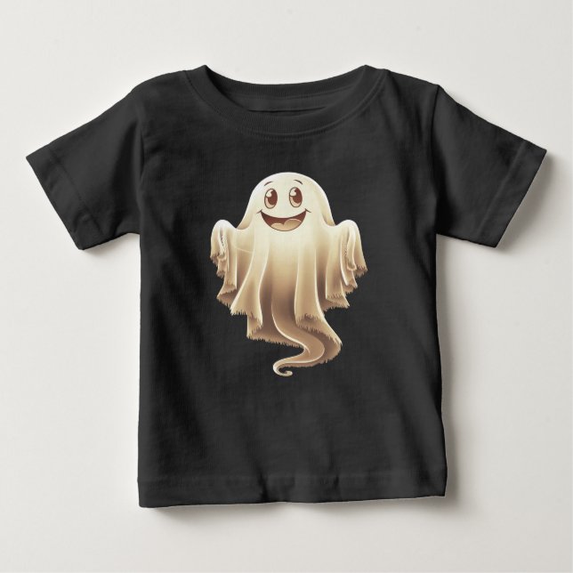 Camiseta De Bebé Sonrisa fantasma de Halloween (Anverso)