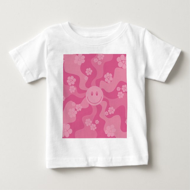 Camiseta De Bebé Sonrisa - Rosa (Anverso)