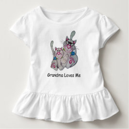 Camiseta De Bebé SOo Cute "La abuela me ama", Cat Rufled Tee