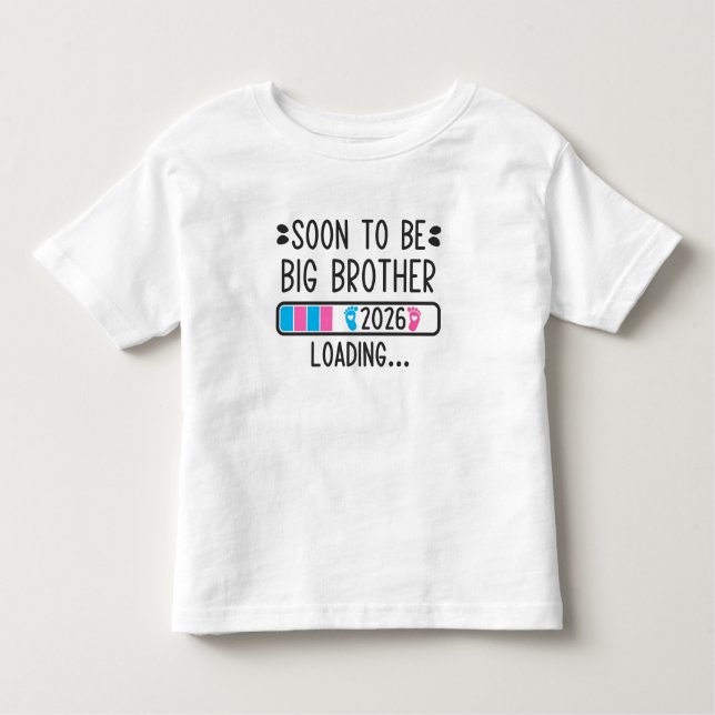 Camiseta De Bebé Soon to Be Brother 2026 Loading Pregnancy Announce (Anverso)