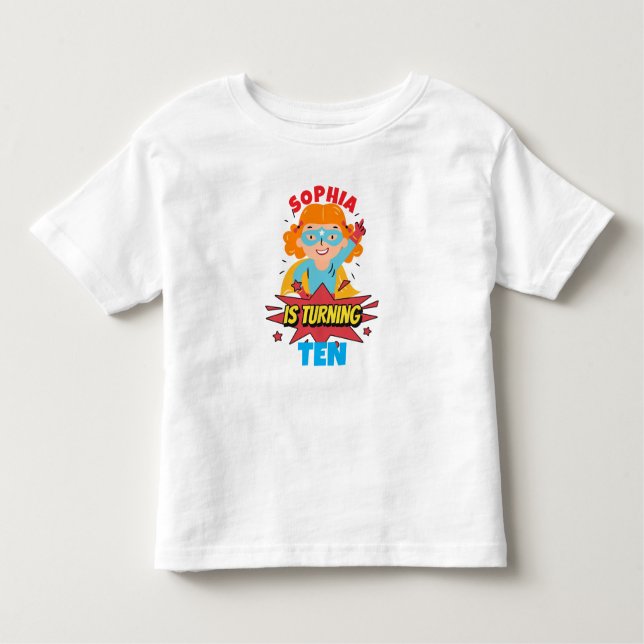 Camiseta De Bebé Sophia Personalizada Cumple Diez (Anverso)