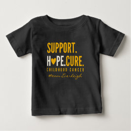 Camiseta De Bebé soporte para cáncer infantil Nombre personalizado