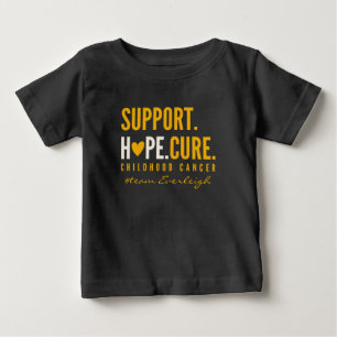 Camiseta De Bebé soporte para cáncer infantil Nombre personalizado 
