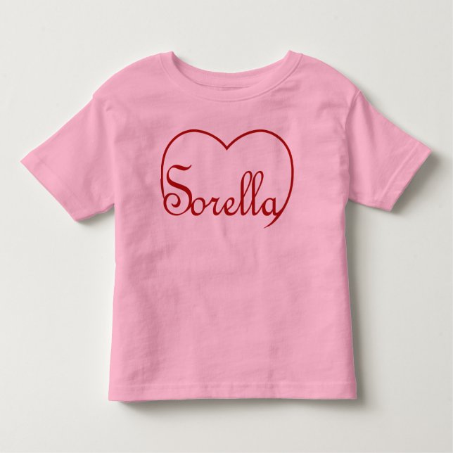Camiseta De Bebé Sorella Italia Hermana corazón rojo (Anverso)
