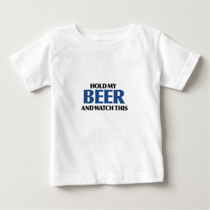 Camiseta De Bebé Sostenga mi cerveza (el bombardero azul)
