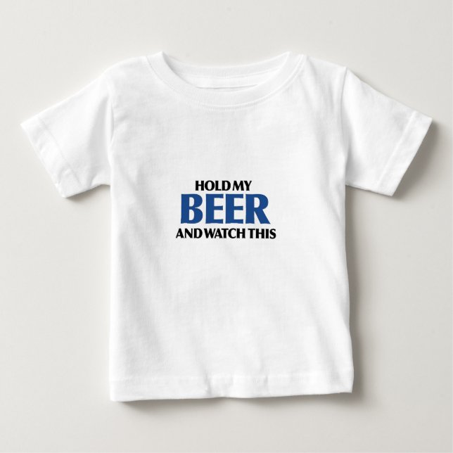 Camiseta De Bebé Sostenga mi cerveza (el bombardero azul) (Anverso)