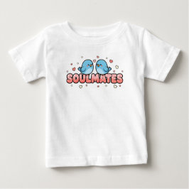 Camiseta De Bebé Soulmates: Kawaii Bluebirds Pastel Love