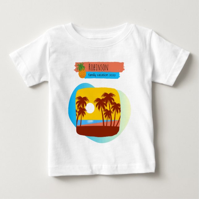 Camiseta De Bebé Souvenir de acompañamiento de vacaciones tropicale (Anverso)