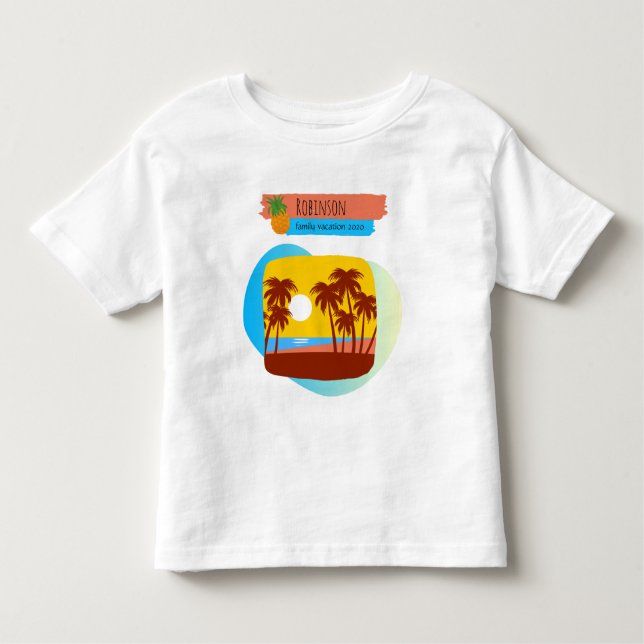 Camiseta De Bebé Souvenir de acompañamiento de vacaciones tropicale (Anverso)