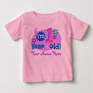 Camiseta De Bebé ¡Soy 1 año! (Personalice con el nombre del niño