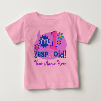 Camiseta De Bebé ¡Soy 1 año! (Personalice con el nombre del niño)