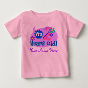 Camiseta De Bebé ¡Soy 2 años! (Personalice con el nombre del niñ