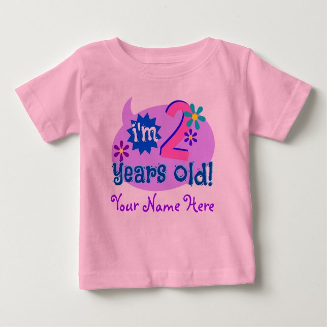 Camiseta De Bebé ¡Soy 2 años! (Personalice con el nombre del niño) (Anverso)