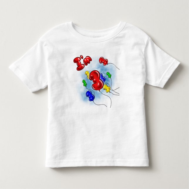 Camiseta De Bebé ¡Soy 3! Globos (Anverso)