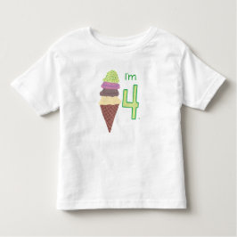Camiseta De Bebé Soy 4, cuatro cucharadas de helado en las