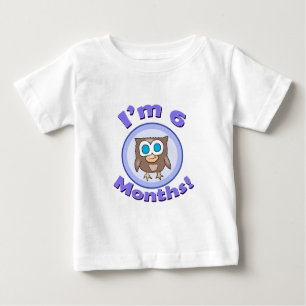 Camiseta De Bebé Soy 6 meses del búho de ropa del bebé
