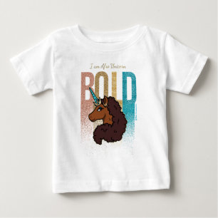 Camiseta De Bebé Soy Afro Unicornio Diseño Glitter Audaz