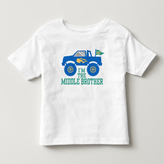 Camiseta De Bebé Soy el Camión Monstruo del Hermano Medio (Anverso)