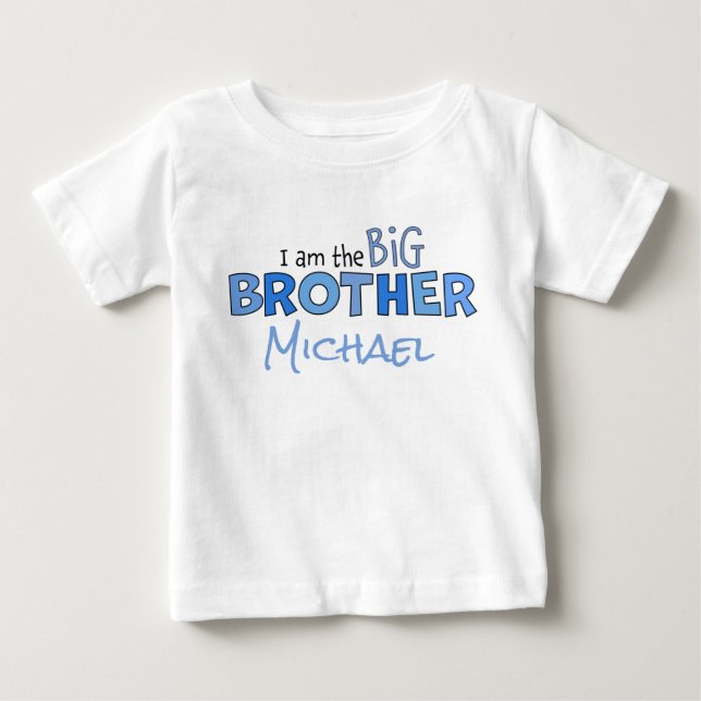 Camiseta De Bebé Soy el Gran Hermano Cute Azul Whimsical (Anverso)