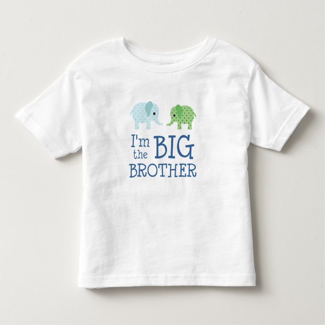 Camiseta De Bebé Soy el Gran Hermano Cute Elephants Kids (Anverso)