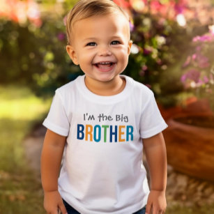 Camiseta De Bebé Soy el Gran Hermano del Niño Colorido Moderno