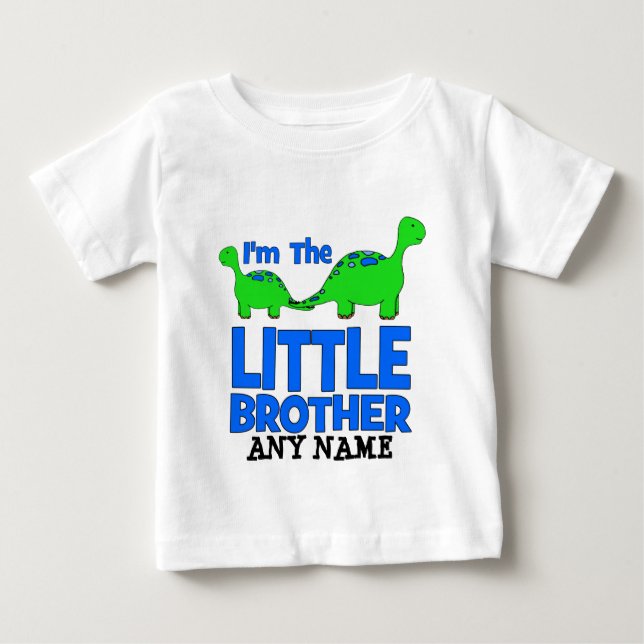 Camiseta De Bebé ¡Soy el HERMANO PEQUEÑO! Regalo de dinosaurio pers (Anverso)