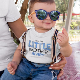 Camiseta De Bebé Soy el Pequeño Hermano Whimsical Cute Blue
