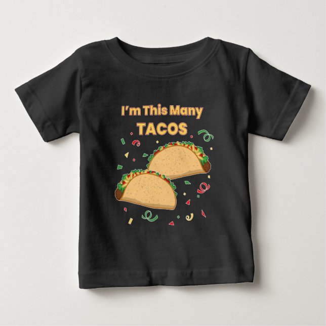 Camiseta De Bebé Soy el segundo cumpleaños del niño de muchos tacos (Anverso)