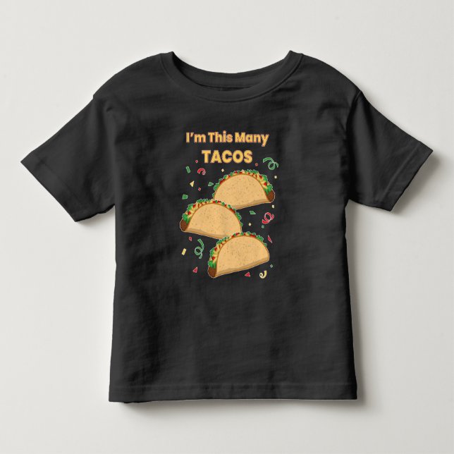 Camiseta De Bebé Soy el tercer cumpleaños del niño Tacos (Anverso)