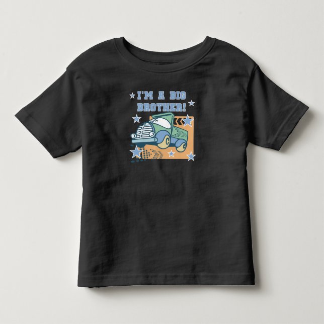 Camiseta De Bebé Soy Gran Hermano - Camiones y regalos (Anverso)