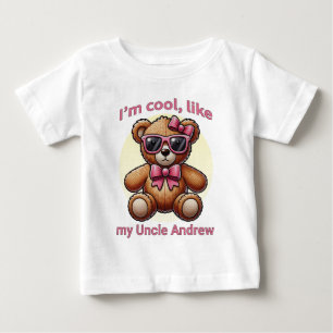 Camiseta De Bebé Soy Guay Teddy Bear con Personalizable de oso rosa