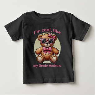 Camiseta De Bebé Soy Guay Teddy Bear con Personalizable de oso rosa