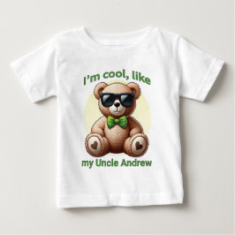 Camiseta De Bebé Soy Guay Teddy Bear con Personalizable Green Bow
