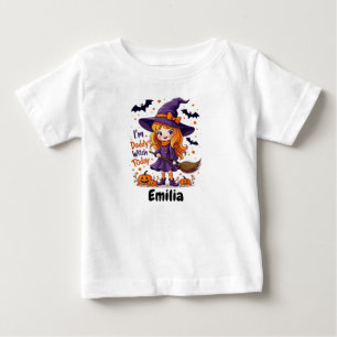 Camiseta De Bebé Soy Halloween con el nombre personalizado de bruja